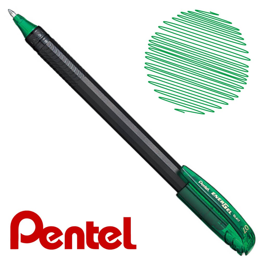 Bút gel Pentel Energel Roller Gel Pen BL417 - Metal tip 0.7mm - Màu xanh lá (Green)