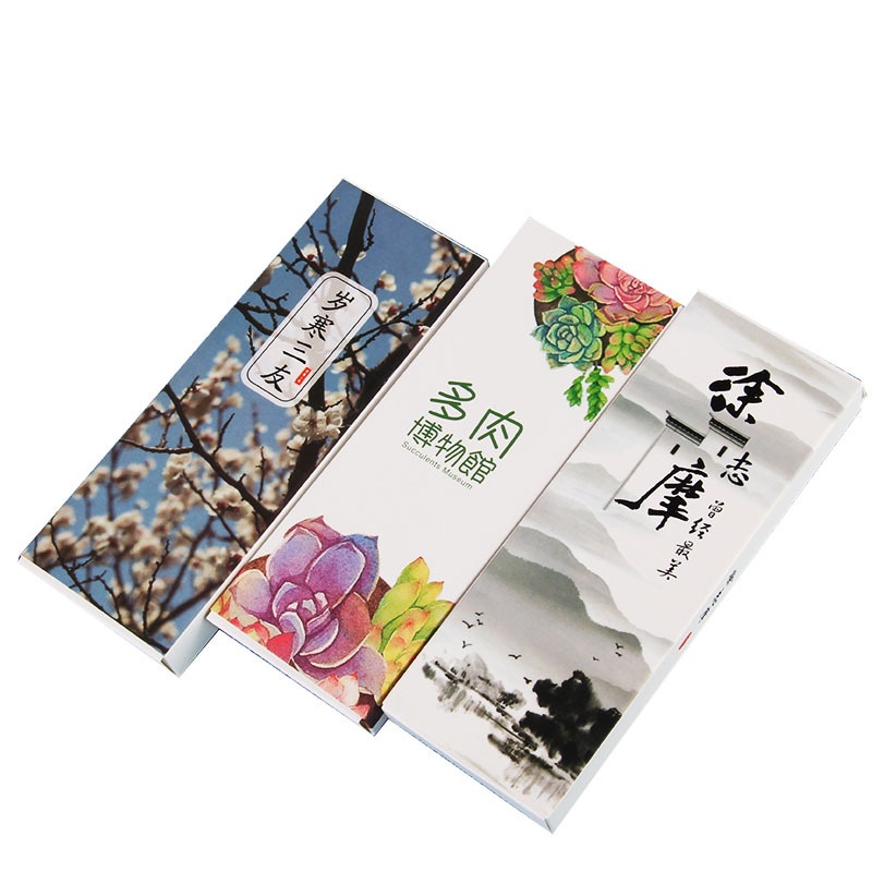 Hộp 30 thẻ đánh dấu sách hình phong cảnh thế giới sáng tạo