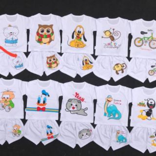 Set 5 bộ cộc trắng cotton