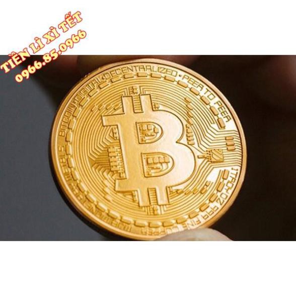 Đồng Xu Bitcoin Mạ Vàng 24k có hộp đựng