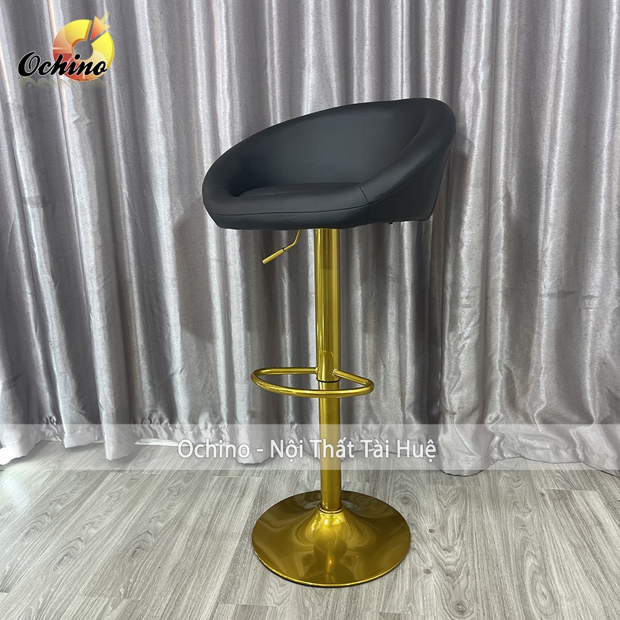 Ghế Makeup Chân Vàng K1 Sơn Tĩnh Điện Nhập Khẩu Mẫu Da Tay Liền ( Hàng có sẵn)