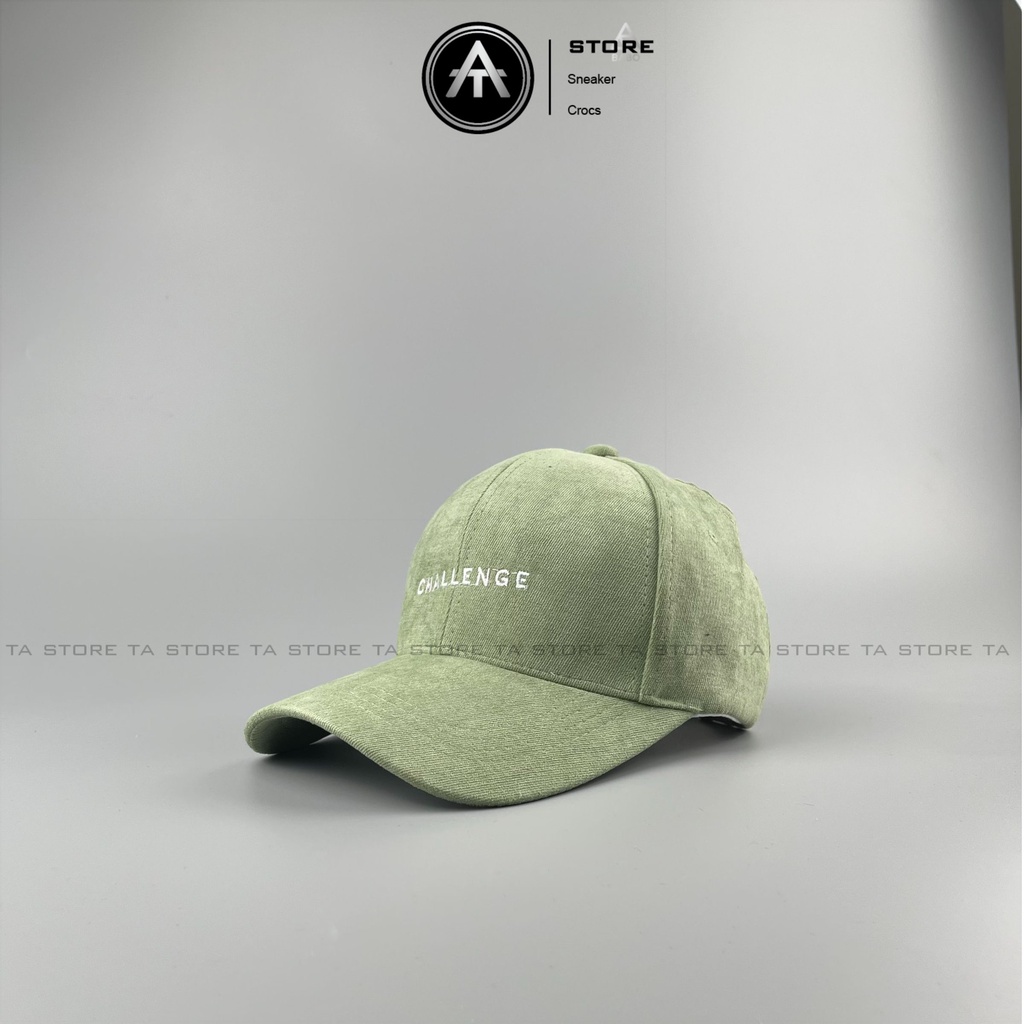 Mũ lưỡi trai thêu chữ Challenge chất nhung cao cấp