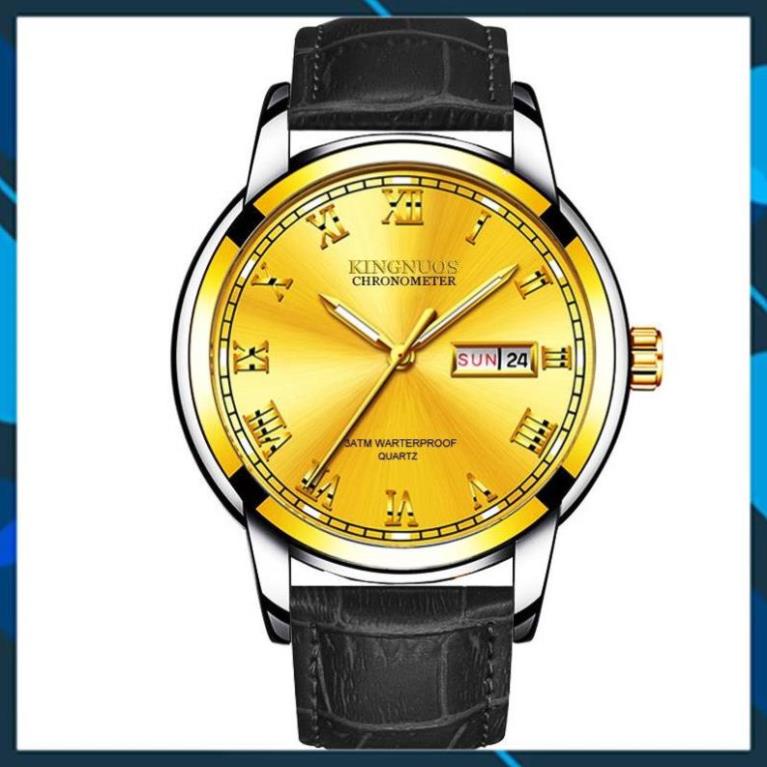 [CAO CẤP]Đồng Hồ Nam KINGNOUS K-1758 Dây Da Cao Cấp,Chống Nước,Chống Xước,Có Dạ Quang,Bảo Hành 12 tháng