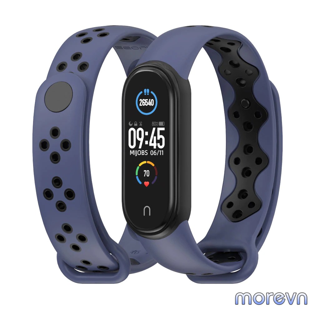 Dây đeo cao su thể thao Miband 5, miband 6 chính hãng Mijobs, dây đeo thay thế thể thao NIKE mi band 6, mi band 5 Mijobs