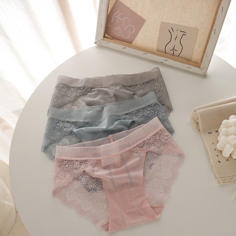 ( Chọn Màu ) Quần Lót Nữ Đúc Su Phối Ren Hoa Siêu Mềm Thoáng Mát Đẹp Sexy 2268