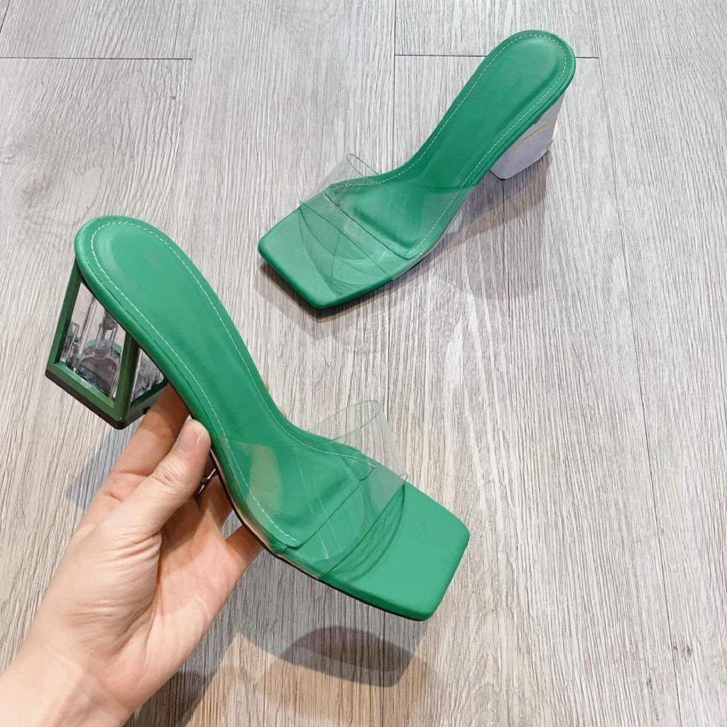 Giày Cao Gót Nữ quai trong gót Mika Trong 7P DÉP NỮ QUAI TRONG 7CM Giày Bánh Bèo mã Mika4canh