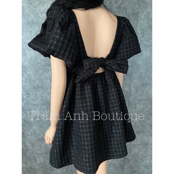 Đầm babydoll Briebrie cao cấp chất liệu tapta gấm, sang chảnh - 233 | BigBuy360 - bigbuy360.vn