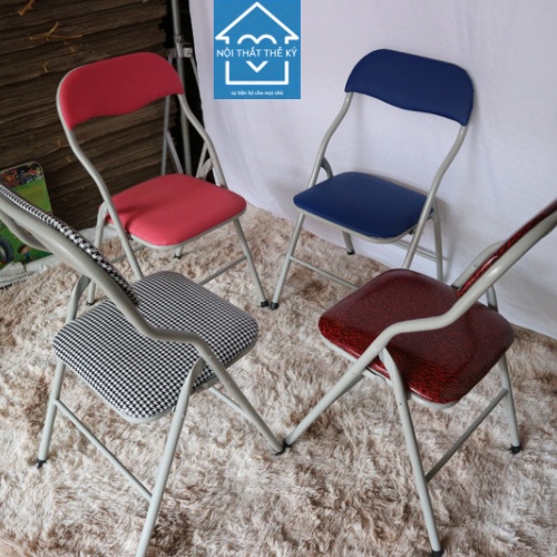 Ghế gấp, ghế xếp đệm sơn tĩnh điện bền chắc với lót đệm êm ái, ngồi học, tiện lợi gấp gọn, hàng hiệu Thế Kỷ