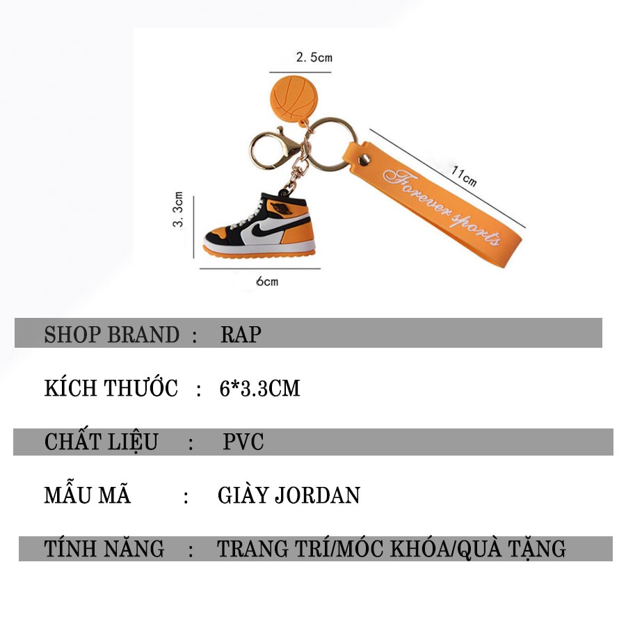 Móc khóa giày Sneaker Nike Air Jordan PVC cao cấp trang trí túi, balo,quà tặng bạn bè - Ráp