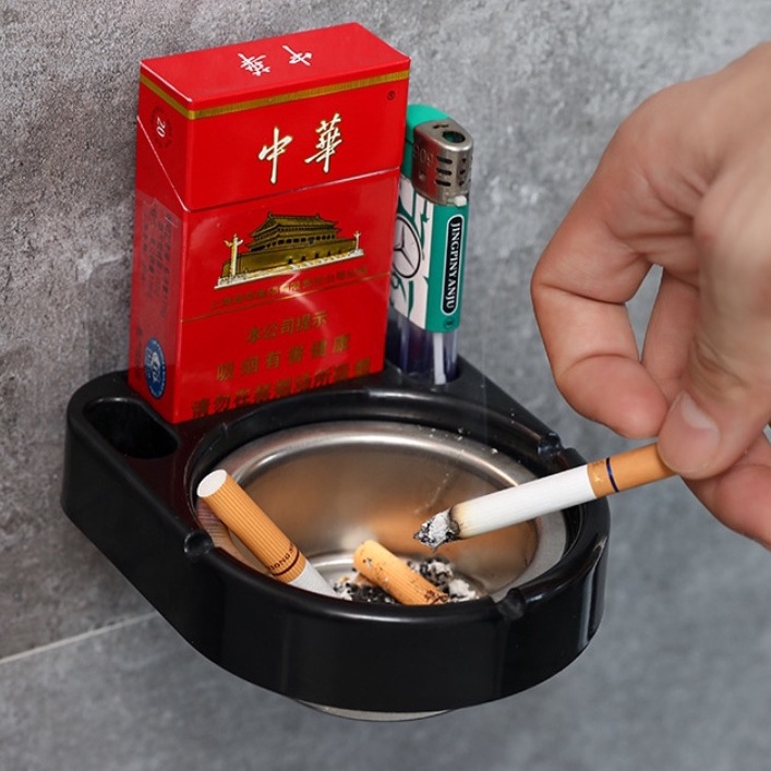 Gạt tàn thuốc gắn tường bằng thép không gỉ tiện lợi