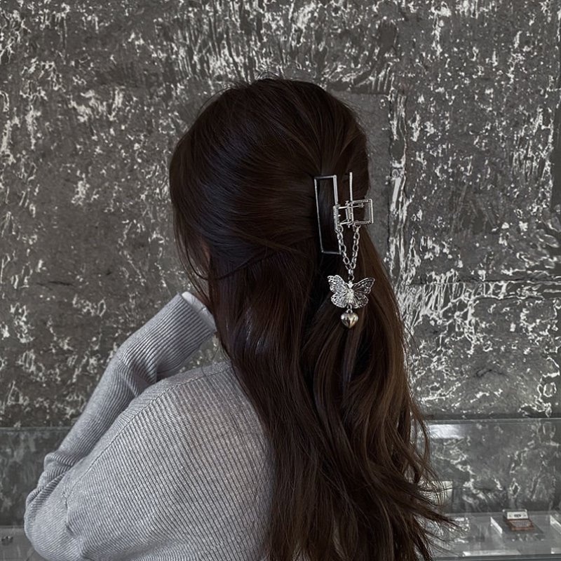 Kẹp tóc bằng kim loại mặt dây hình bướm phong cách Hàn Quốc thời trang cho nữ