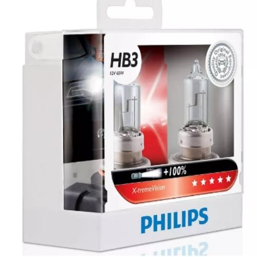 Hộp 2 Bóng Đèn Pha Xe Hơi Philips X-tremeVision + 100% HB3 9005XVS2 12V 65W 3500K - Hàng chính hãng