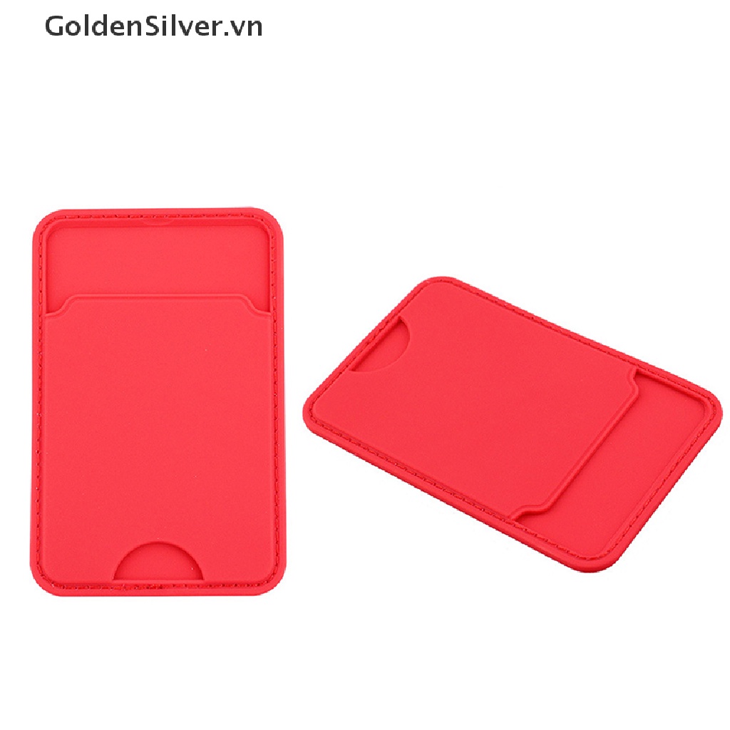 Bộ Ngăn Đựng Thẻ Bằng Silicon Màu Bạc Cho Điện Thoại