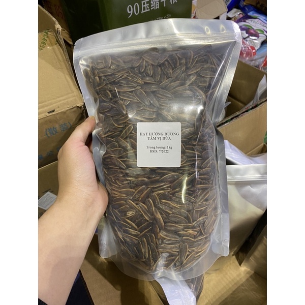 1kg hạt hướng dương tẩm vị óc chó/dừa túi zip