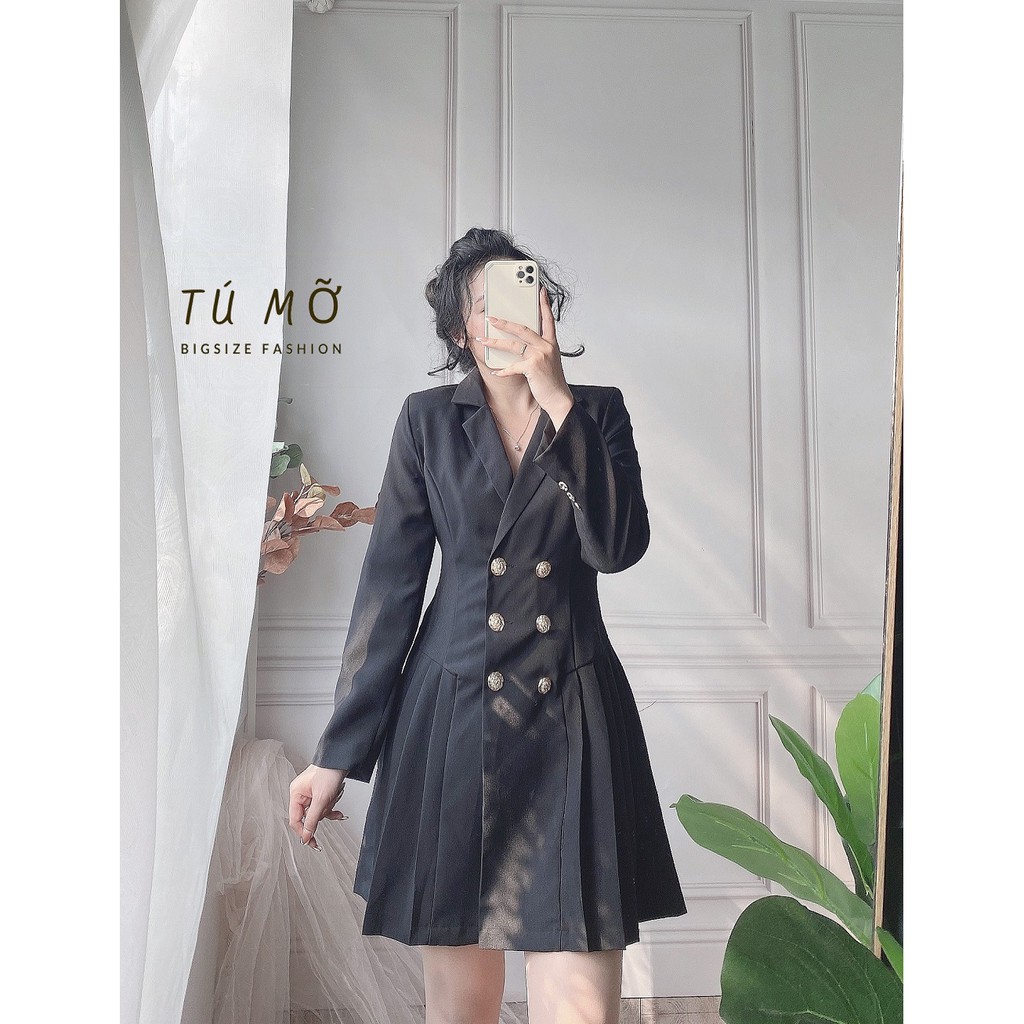 Đầm Bigsize vest xếp ly - DA0026 - Tú Mỡ - Đủ size 50-85KG