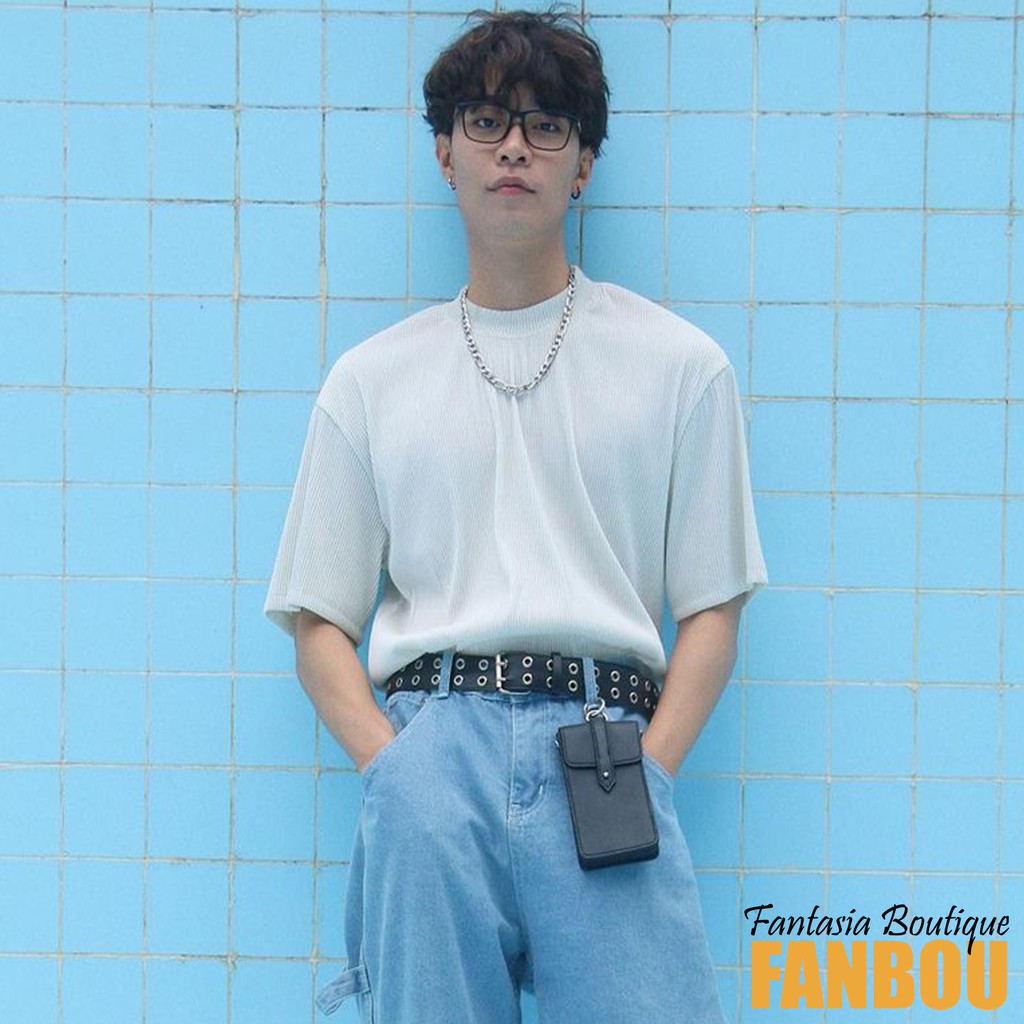 Áo Thun Nam Gân Len Cổ Lọ 6 Phân Tay Ngắn | BigBuy360 - bigbuy360.vn