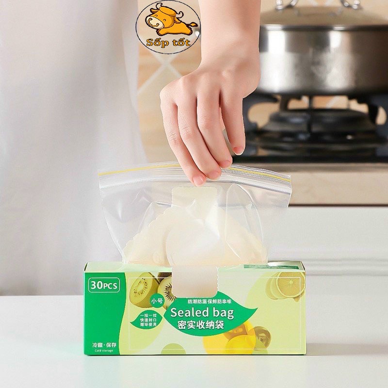 Túi zip đựng thực phẩm bọc bảo quản đồ ăn, hoa quả bỏ tủ lạnh combo 3 loại kích thước to nhỏ sk318