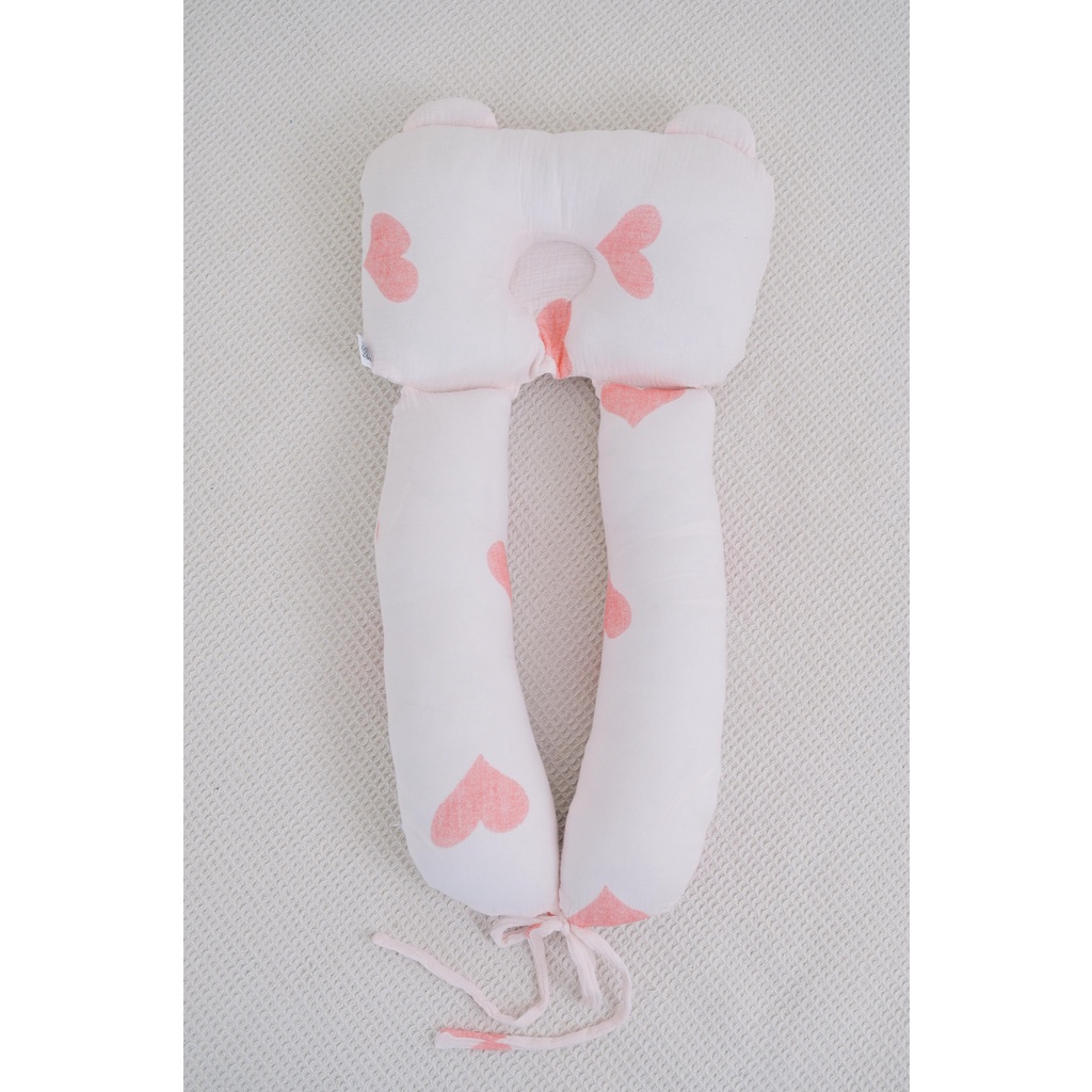 HÀNG CAO CẤP - Gối Ôm Chữ U BABYBEE - Chống Méo Đầu, Giật Mình Chất vải sợi tre Muslin Tree Siêu Mềm Mát Cho Bé
