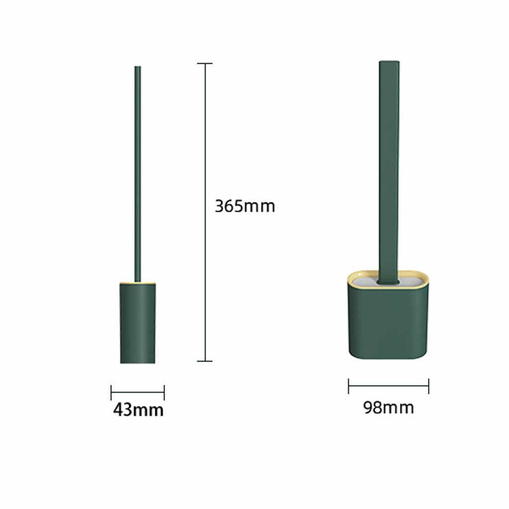 Chổi Cọ Bồn Cầu, Nhà Vệ Sinh Toilet Chất Liệu Silicon Kèm Giá Đựng Dán Tường Cao Cấp