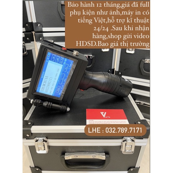 Máy In Date Cầm Tay Bảo Hành 12 Tháng,Full Phụ Kiện,Có Tiếng Việt,Dễ Sử Dụng