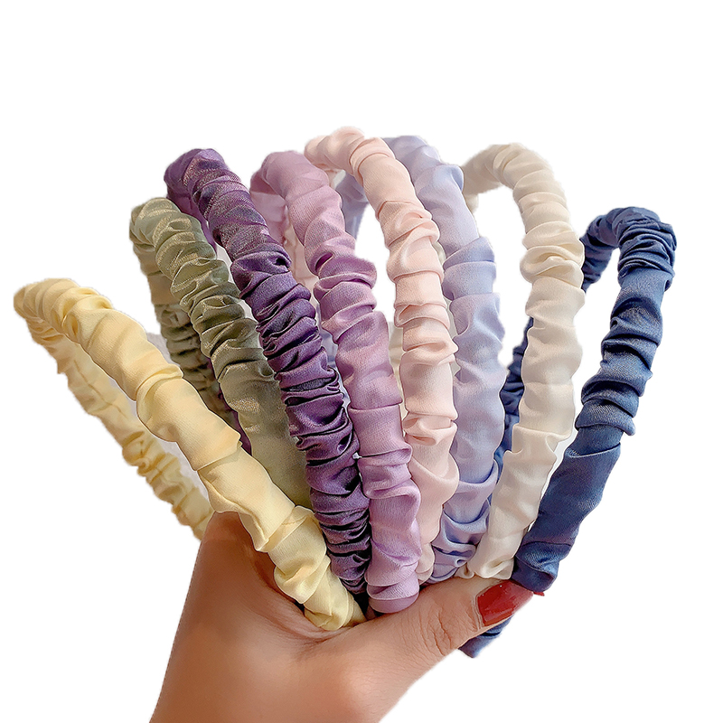 Băng Đô Cài Tóc Bằng Lụa Thiết Kế Đơn Giản Phong Cách Hàn Quốc