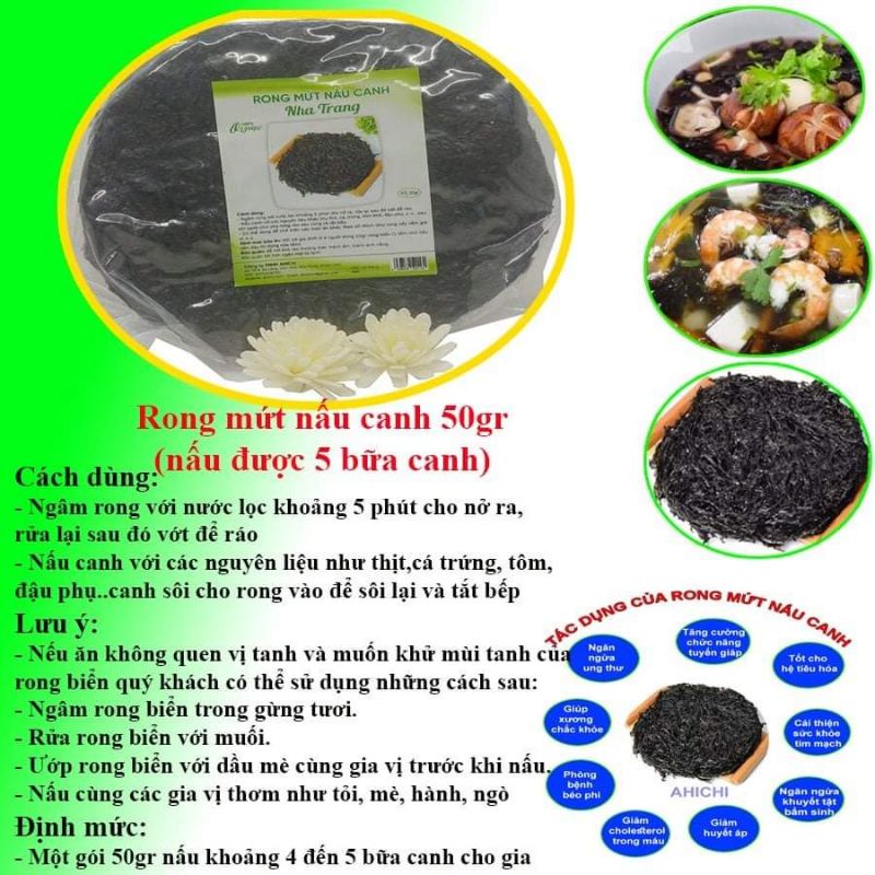 RONG biển khô   loại 1 thơm không tanh 50Gr