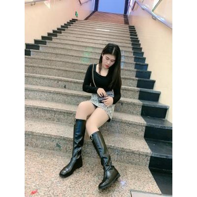 Boot Nữ Da Cao Cổ Khóa Trước Cá Tính - MPS162 [HÀNG ORDER] | BigBuy360 - bigbuy360.vn