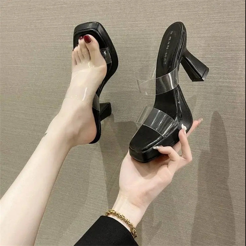 Dép Sandal Cao Gót Đi Biển Chất Liệu Sợi Hóa Học Cao Cấp Thời Trang