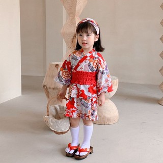 [V043] Kimono hoa đỏ sz 80-130