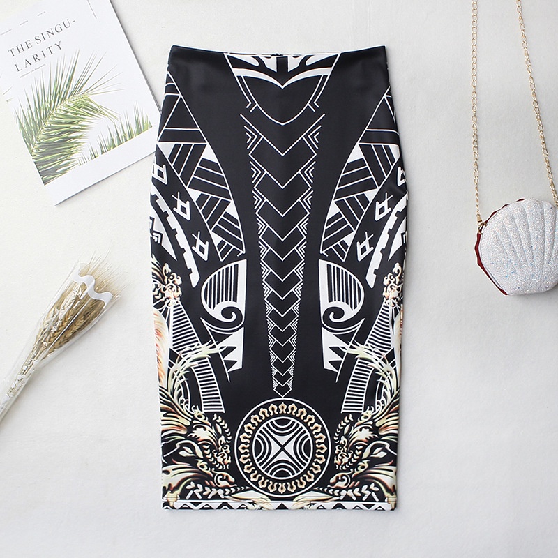 Chân Váy Bút Chì Lưng Cao In Họa Tiết Hoa Thời Trang Mùa Hè Dễ Phối Đồ