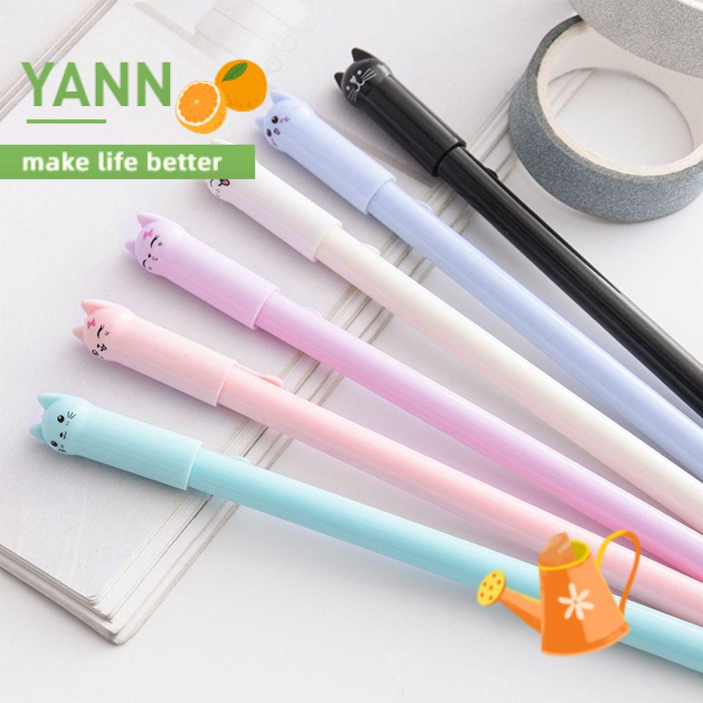 Bút Gel Mực Đen Ngòi 0.5mm Hình Mèo Hoạt Hình Dễ Thương Cho Trường Học/Văn Phòng