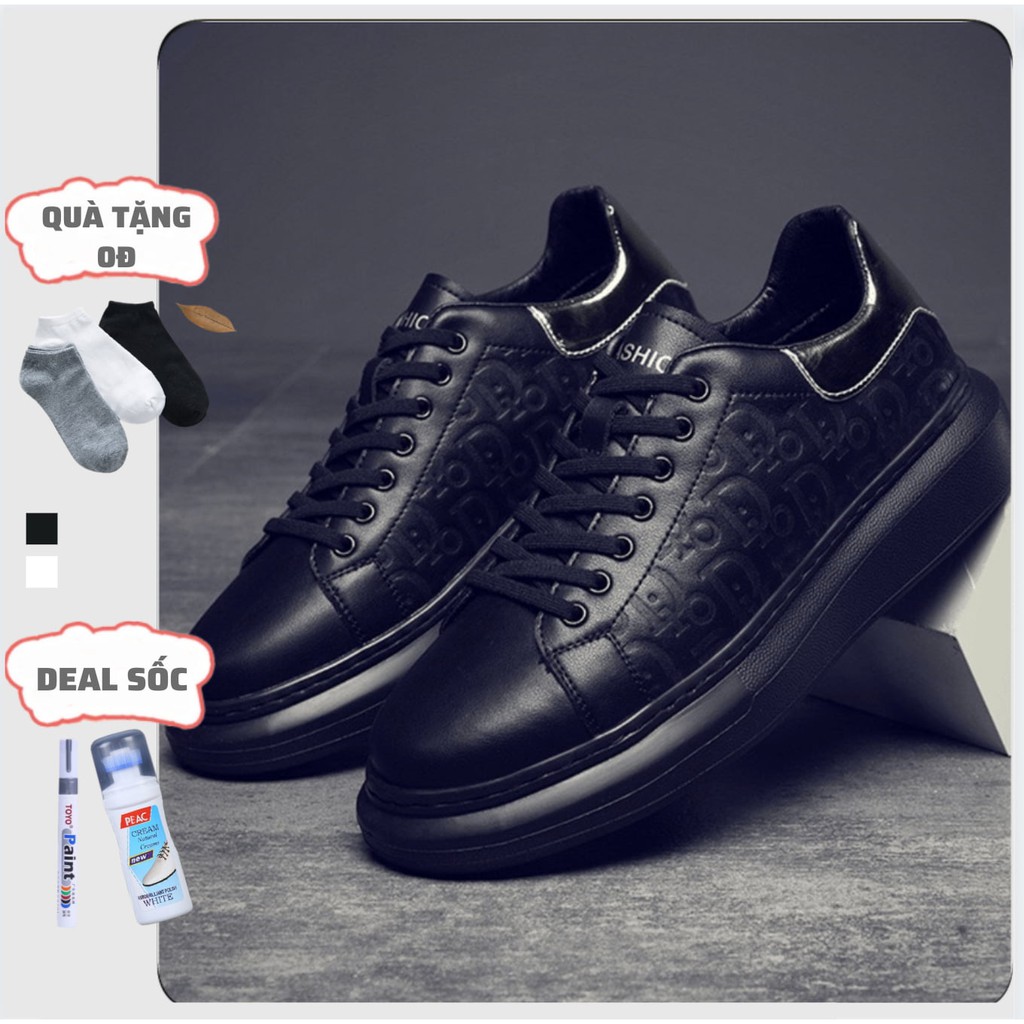 Giày nam thể thao sneaker cao cấp 2021, giày tăng chiều cao cổ thấp fullbox