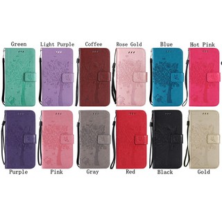 For Huawei P20 Lite Cat Tree Leather Flip Wallet Stand Case Cover