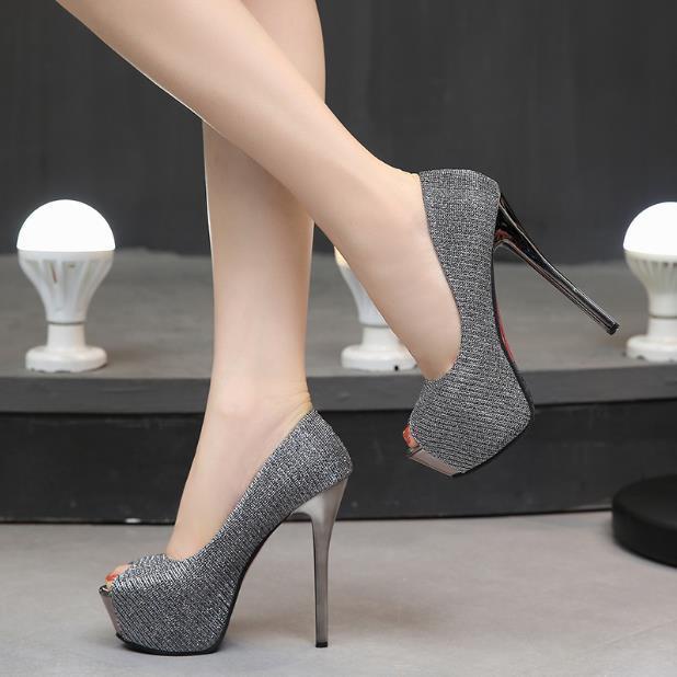 Giày Cao Gót Mũi Tròn Đế Dày Thời Trang Dự Tiệc Cho Nữ