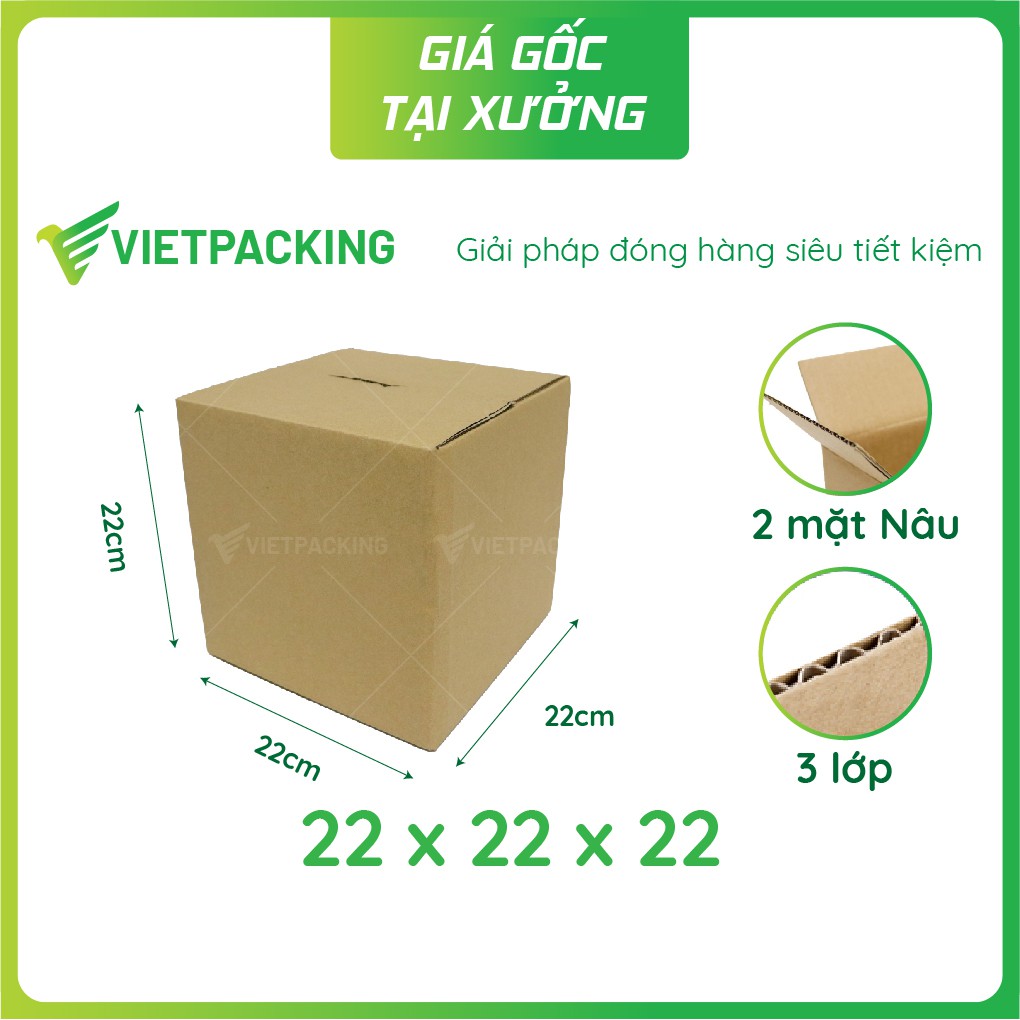 22x22x22 - 15 hộp carton vuông lớn siêu đẹp V231