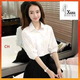 
[MÃ UTNA69689 GIẢM 3000 ĐƠN 99K]Áo
Sơ Mi Nữ Trắng Tay Bồng Form Rộng TRƠN Basic Unisex ; Thời trang công sở 💖Freeship