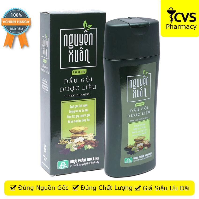 Dầu gội dược liệu Nguyên Xuân chai Xanh 200ml - dưỡng da đầu, giúp tóc khỏe, mềm mại, giảm tóc gãy rụng - cvspharmacy