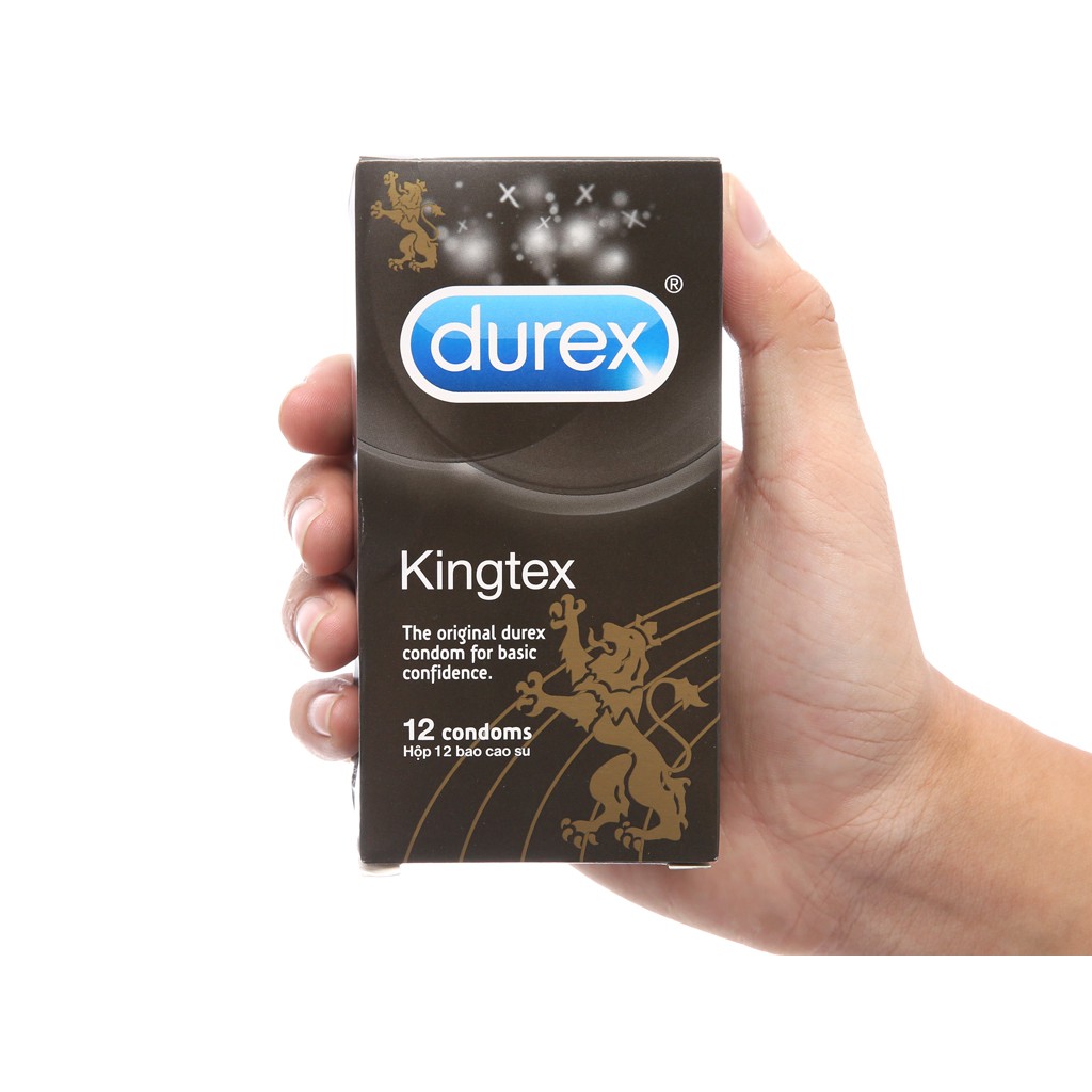 [KING DUREX] Bao cao su Durex Kingtex vừa vặn với kích thước đa số đàn ông người Việt (12 bao/1 hộp bcs)