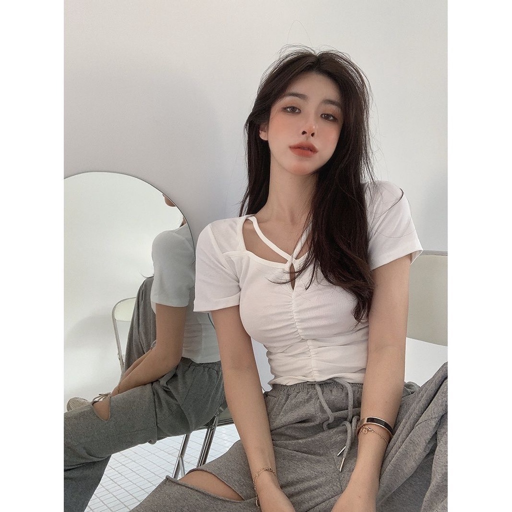 Áo Thun Cộc Tay Cổ Vuông Hàn Quốc Cho Nữ JL-TX-388
