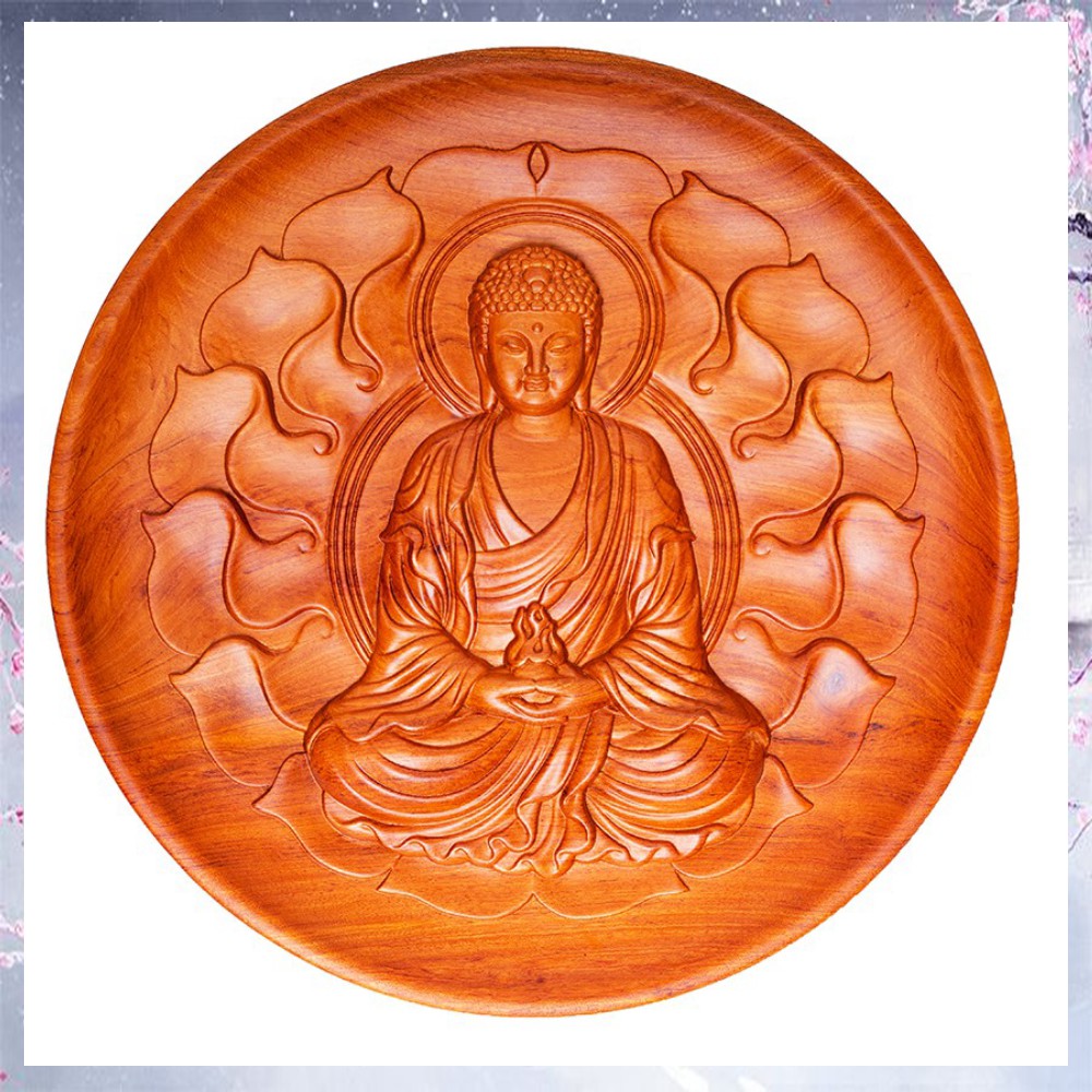 Tranh Đĩa Phật Tọa Đài Sen. Gỗ hương đá. Tiện liền khối. | BigBuy360 - bigbuy360.vn