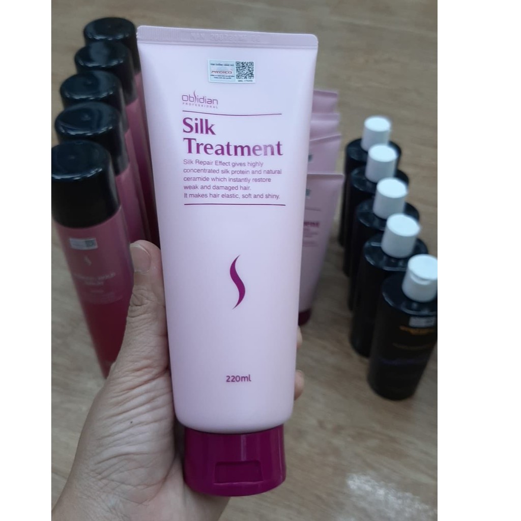 Kem hấp ủ tóc, hấp dầu lạnh Obsidian siêu mượt Silk Treatment 220ML