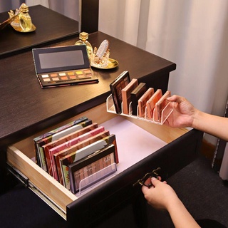 DIEAIYA Compact Makeup Palette Organizer Transparent 7-Section Divided Eyeshadow Tray Storage Rack BPA-Free Face Powder Bathroom Plastic Vanity Countertop Cosmetics Storage Eyeshadow Blush Holder/Multicolor
