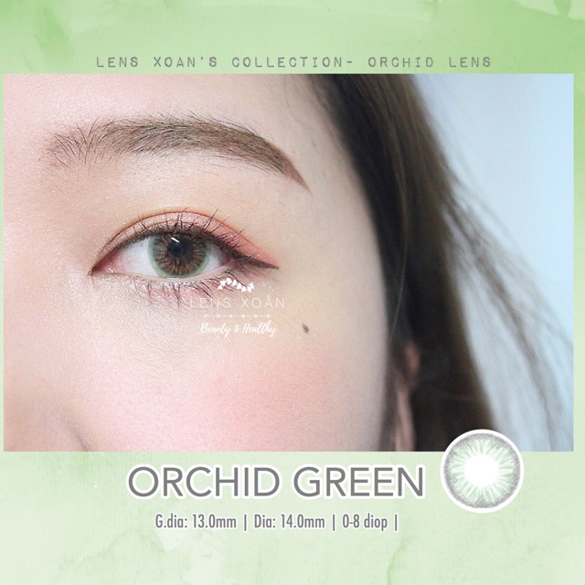 ÁP TRÒNG ORCHID GREEN | LENS XOẮN | LENS XANH LÁ TRONG SÁNG NHẸ