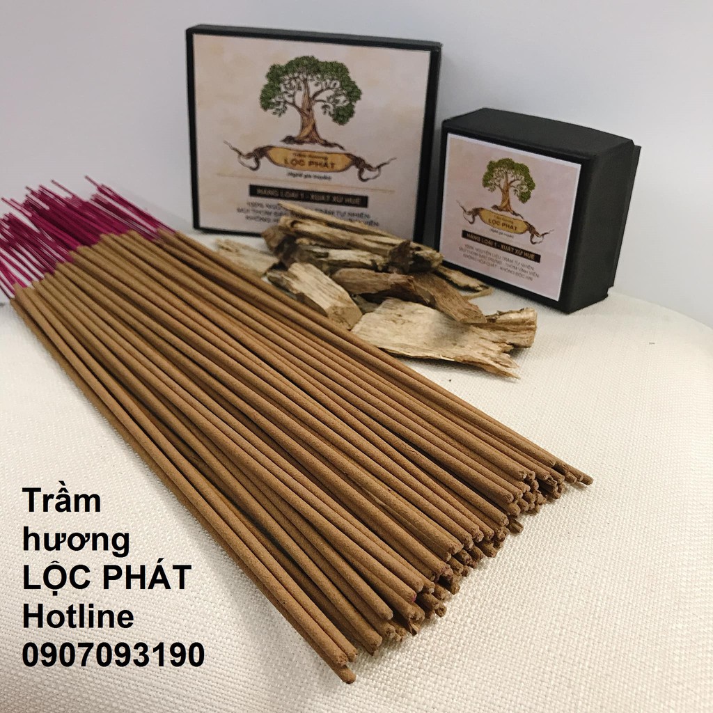Nhang Trầm Hương Lộc Phát - Trầm Tự Nhiên 100% - Loại 1 (hộp 100 cây) | BigBuy360 - bigbuy360.vn