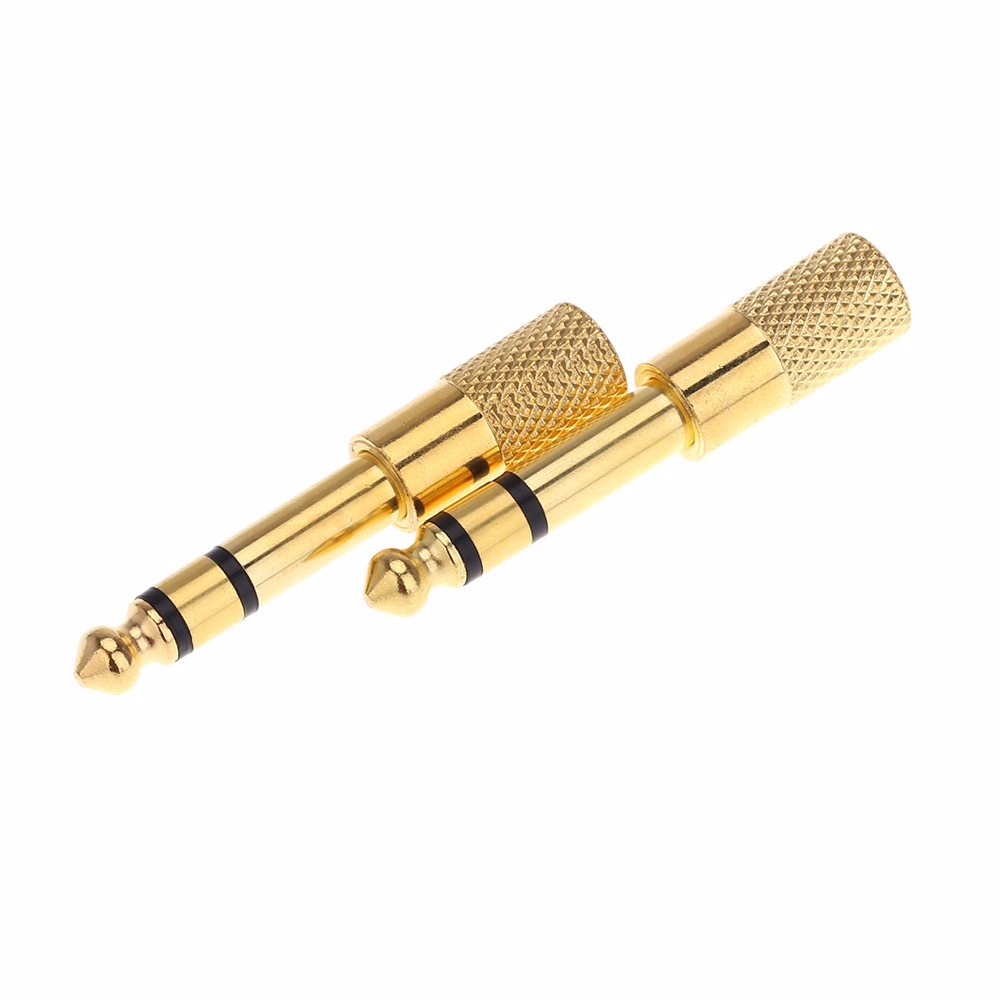 2 jack nối chuyển đổi âm thanh đầu đực 6.5mm sang đầu cái 3.5mm