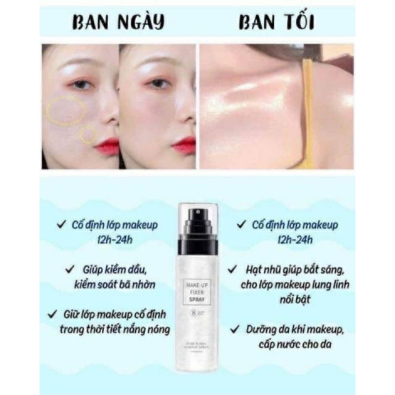 Xịt Khoá Nền Giữ Chặt Lớp Trang Điểm - Makeup Fixer Spray, Cố định lớp trang điểm bền đẹp, mịn | BigBuy360 - bigbuy360.vn