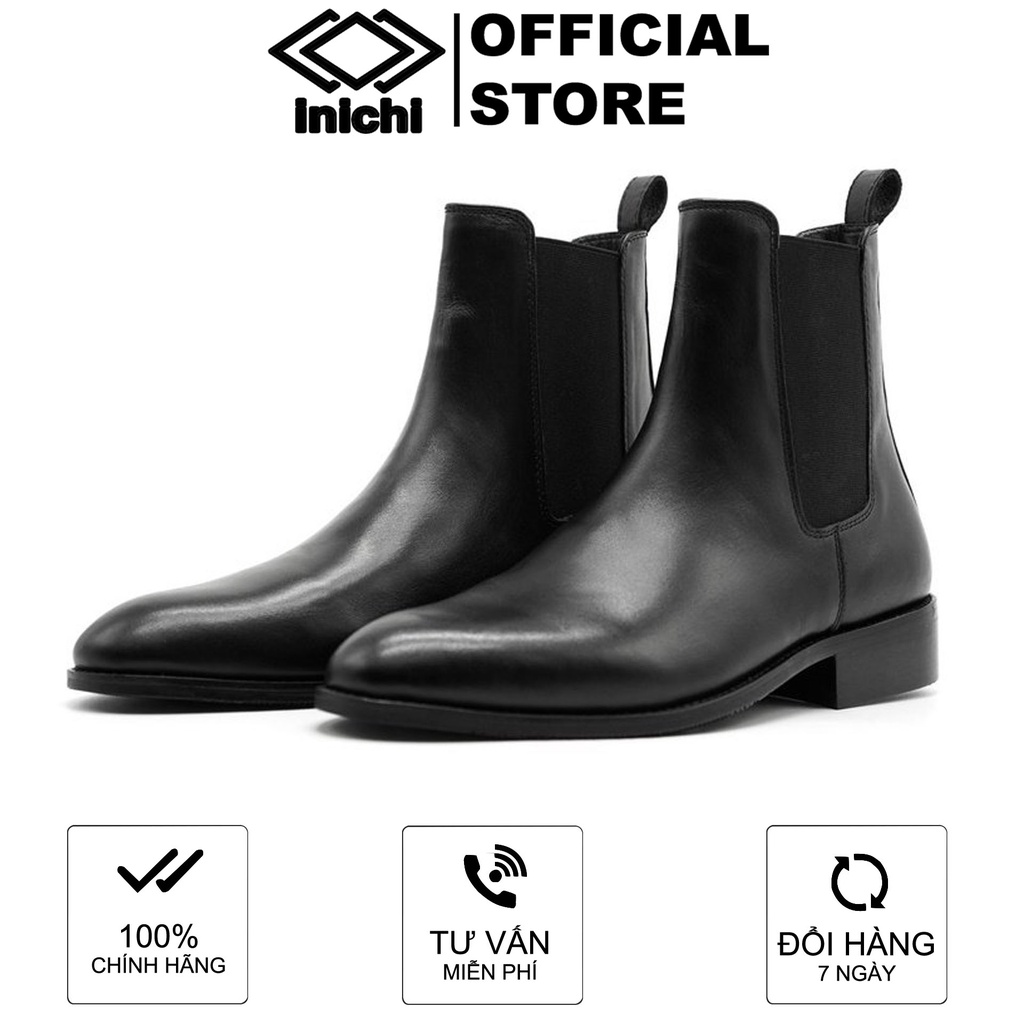 [Mã BMLT30 giảm đến 30K đơn 299K] Giày da chelsea boots Inichi G1071 da loại tốt, có may đế