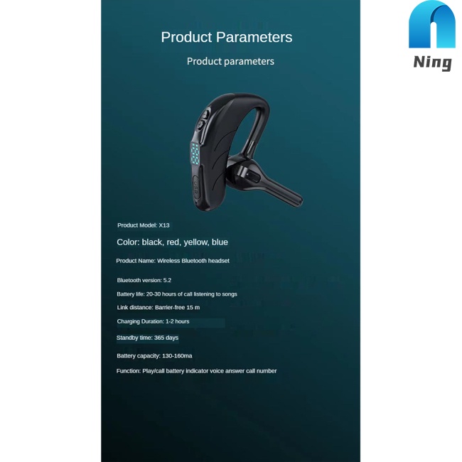 Tai Nghe Treo Vành Tai X13 Bluetooth Không Dây Màn Hình Led Chống Ồn Phong Cách Thể Thao