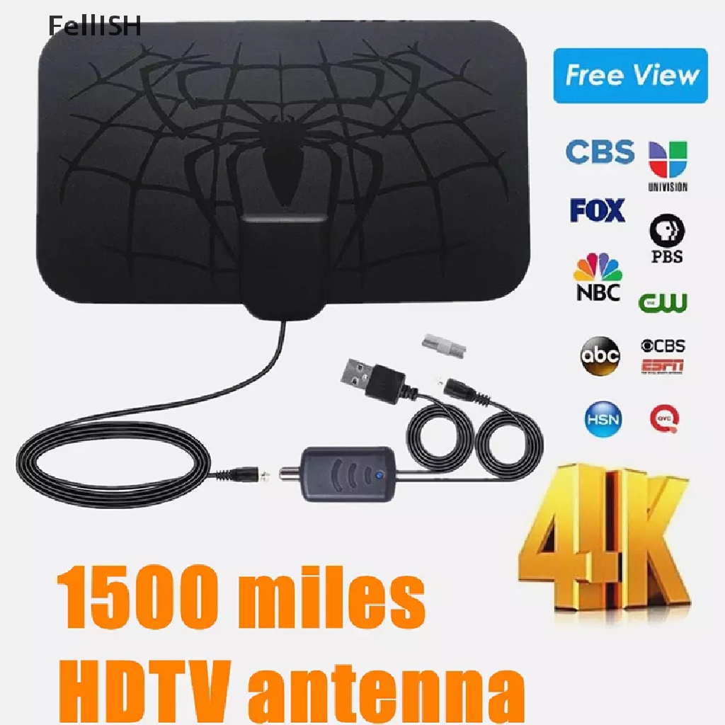 [Fel] HDTV Antennas 1500 Miles Indoor Digital Antenna Aerial DVB-T2 Local Channel 4K COD
