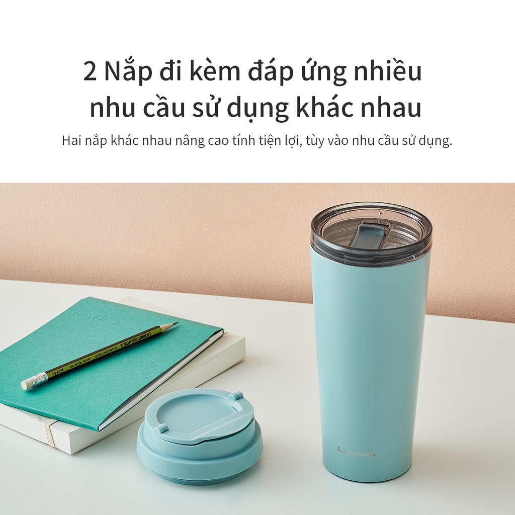 Bình giữ nhiệt Lock&Lock có 2 nắp thay thế New Clip Tumbler 540ml LHC4279 (3 màu)